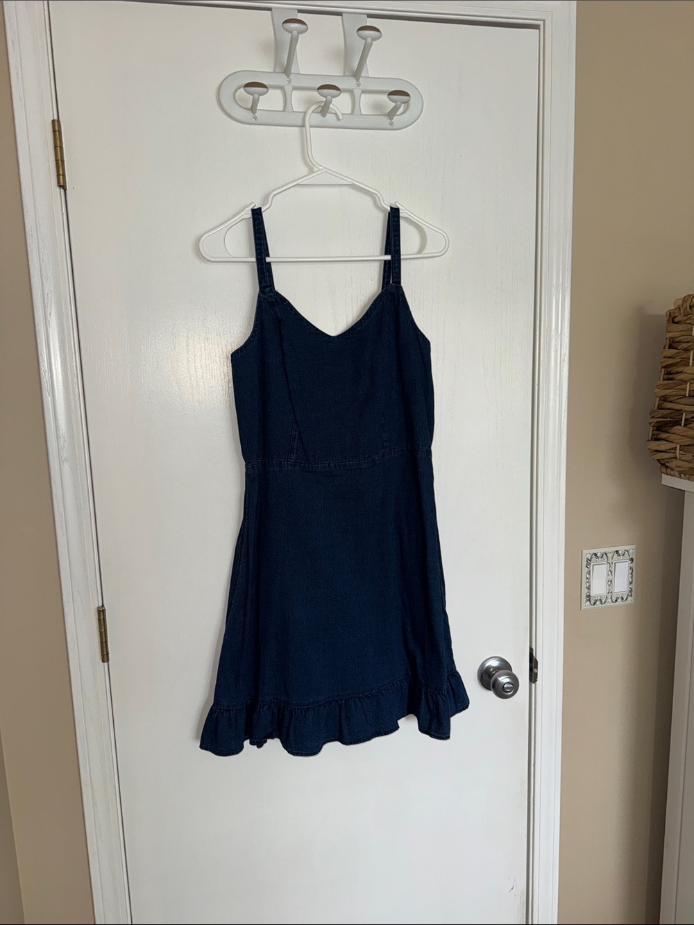 Old Navy Dark Navy Ruffle-Hem Midi Dress